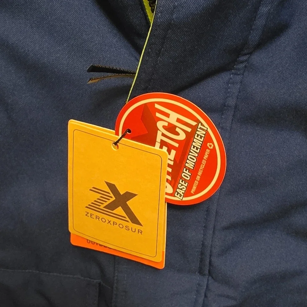 ZeroXposur Unisex Kids Puffer Jacket Colorblock‎ Blue Gray Hooded Zip Size 10/12